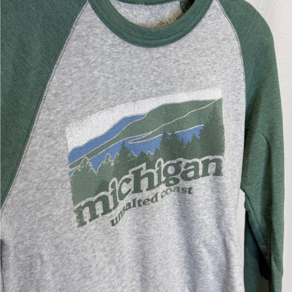 Michigan Crewneck‎ Sweater - Green and Gray - Picture 2 of 4
